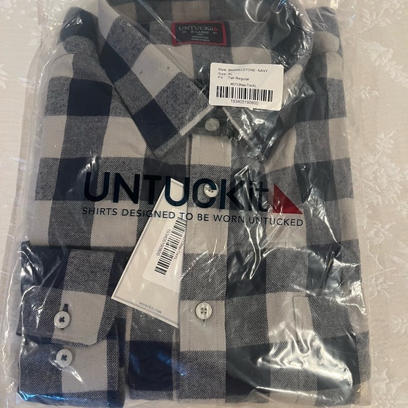 UNTUCKit Black and White Plaid Shirt - Picture 2 of 4